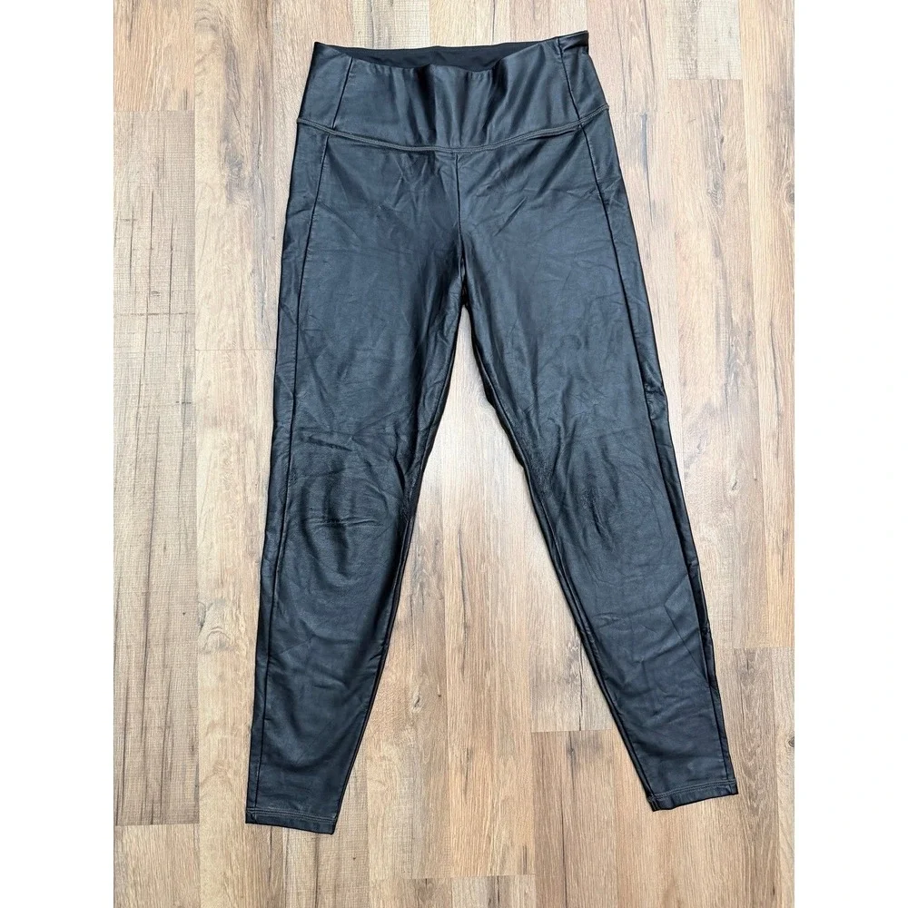 Athleta Faux Leather Leggings Black Size S High Rise‎ — Wear to Fabric